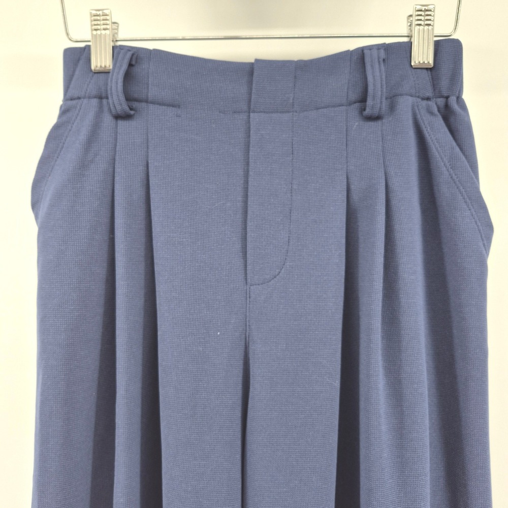 Halara Navy Blue Wide Leg‎ Pleated Athleisure Dress Pants Women's Size S Career - Picture 7 of 15